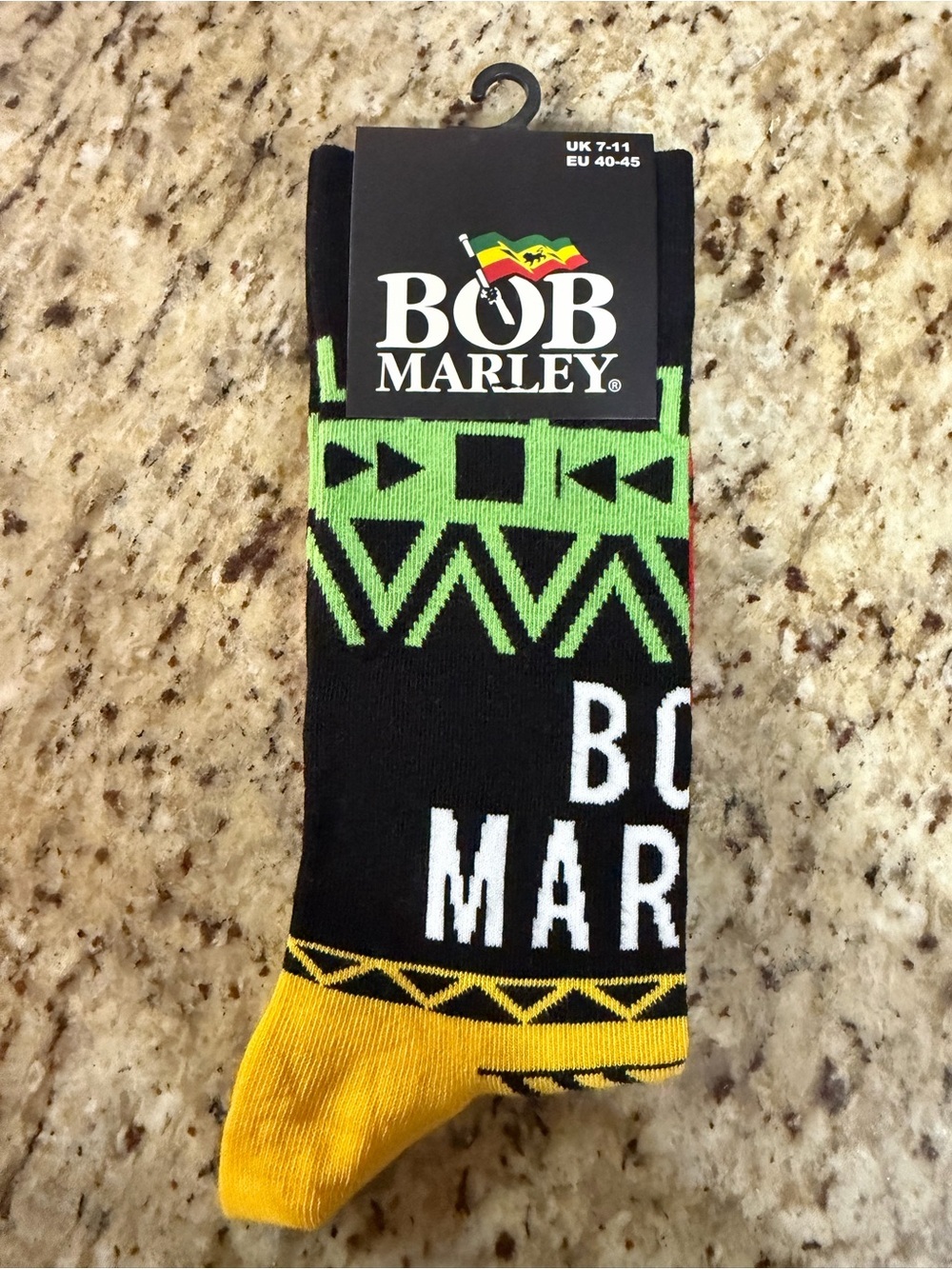Bob Marley Bravado Black, Green & Yellow Patterned Crew Socks